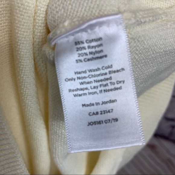 Talbots Cream Cotton Blend Long Sleeve Knit Sweater - Picture 10 of 11